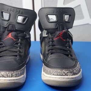 Jordan Kids Black and Red High-Top Sneakers